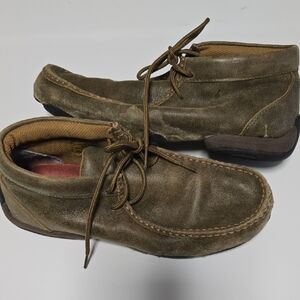 Twisted X Women's Olive Brown Casual Leather Moc Toe Chukka Boot Size 8